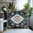thumbnail image 3 of Boho Throw Pillow Covers 18x18 inch Set of 2 Green Monaco Rug Persian Carpet Pattern Decorative Pillow Covers Soft Couch Pillows Case Bohemian Floral Living Room Decor, 3 of 6