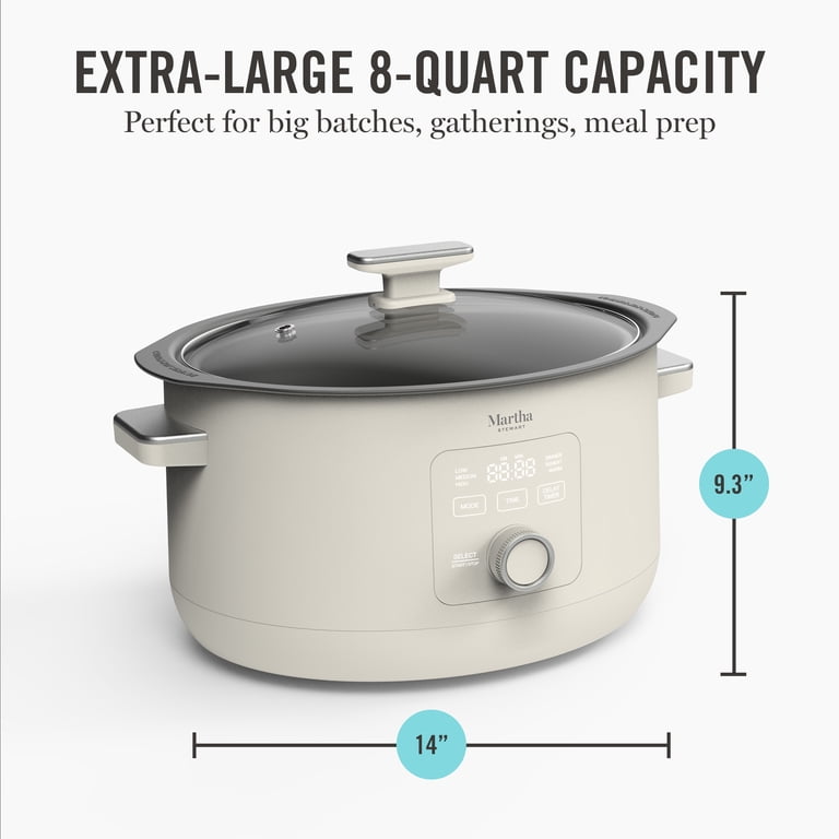 Martha Stewart 8-Quart Programmable Slow Cooker, Linen Cream photo 7