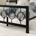 thumbnail image 5 of Sha Cerlin Black Queen Size Metal Platform Bed Frame with Vintage Circular Headboard & Footboard, Adult, 5 of 9