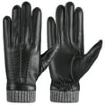thumbnail image 2 of REDESS Winter Warm Genuine Leather Gloves for Men-Black, 2 of 7