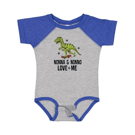 

Inktastic Nonna and Nonno Love Me Dinosaur Gift Baby Boy Bodysuit