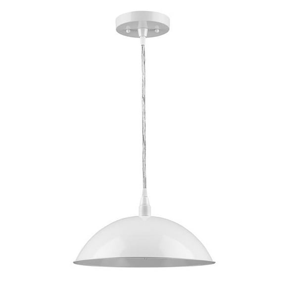 5.5 x 12 x 12 in. Layla 1-Light White Bowl Pendant