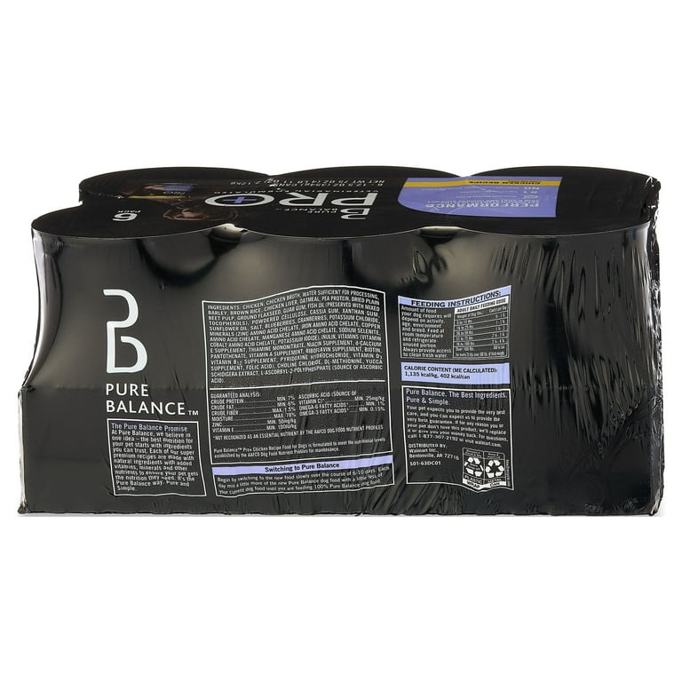 Pure Balance Pro Chicken Recipe Wet Dog Food for Performance 12.5 oz Cans 6 Pack Walmart