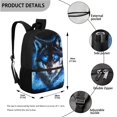 thumbnail image 3 of Jeiento Wolf Backpack with Lunch Box for Boys 8-12 Elementary School Bag Bookbag and Lunch Bag Pencil Case Set 3 In 1 Middle High School Back Packs Purse Travel Daypack Blue Flame, 3 of 7