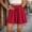 🔥 Red_New, variant on Wave Wrinkle Shorts Solid Womens Summer Solid Color Elastic Waist Casual Cropped Wave Wrinkle Drawstring Lace Up Breathable Everyday Beach Shorts Wave Wrinkle Shorts