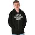 thumbnail image 3 of Let The Shenanigans Begin St Patricks Zip Up Hoodie Men's Women's Brisco Brands M, 3 of 6