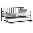 thumbnail image 3 of Gewnee Twin Metal Daybed with Trundle,Heavy Duty Bed Frame Sofa Bed Set,Black, 3 of 8
