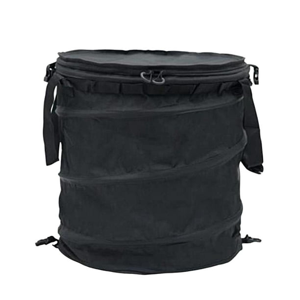 Almacenamiento de bolsas de basura de jardín plegables Asas de recolección reutilizables Contenedor de basura Contenedor de basura para jardinería, negro grande Baoblaze Bolsas de basura plegables