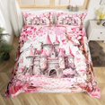 thumbnail image 2 of Erosebridal Housse de Couette Château Floral Très Grand, Housse de Couette Princesse de Rêve Très Grand, Décoration Florale, Réversible, Super Douillette, 3 Pcs (Sans Couette), 2 of 7
