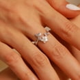 thumbnail image 2 of Anillo plata 925 hoja camelia, CZs, ajustable, regalo mujer, 2 of 4