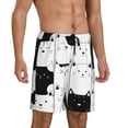 thumbnail image 2 of Naloa Doodle Cute Cat Men's Short Pajama Pants, Lounge Comfort Shorts with Elasticized Waistband and Side Pockets - Medium, 2 of 9