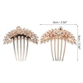 thumbnail image 2 of 1 Pc Women Peacock Style Hair Insert Comb for Straight Thick Wavy Hair Champagne Alloy Rhinestone, 2 of 3