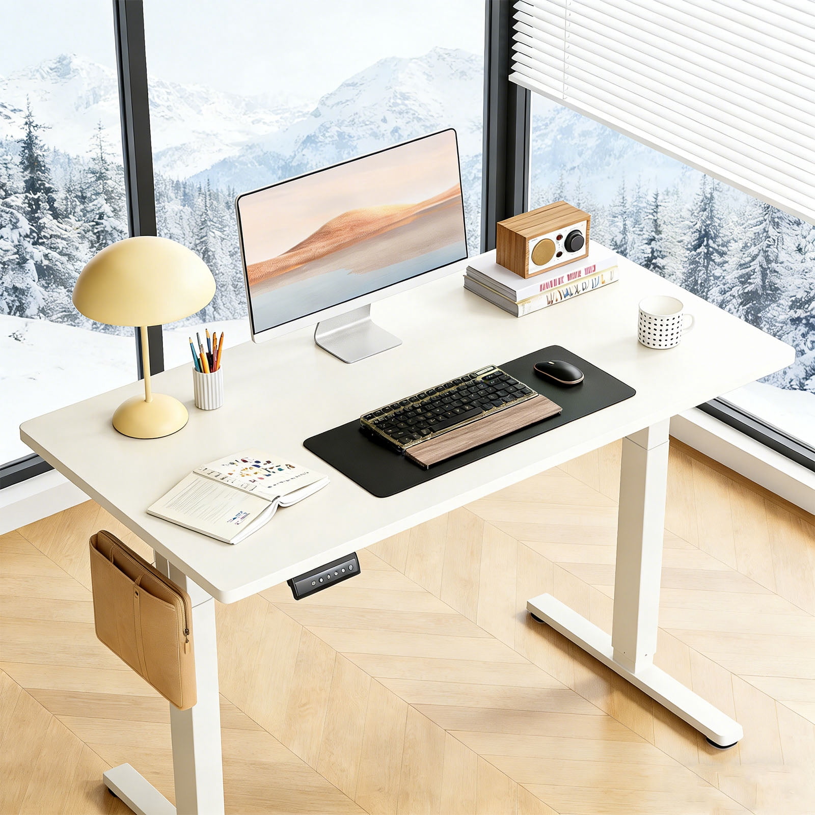 Casabay Electric Height Adjustable Standing Desk, 40"x24" Sit-to-Stand Desk Ergonomic Rising Computer Table for Home Office