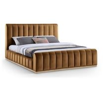 Meridian Furniture Amara Saddle Velvet King Bed
