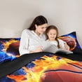 thumbnail image 5 of Castle Fairy Basketball Sport Twin Comforter Sets,Abstract Flame Lightning Bedding Set, 5 of 8