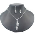 thumbnail image 6 of Sdmnsg-T Bridal Wedding Jewelry Set Silver Rhinestone Necklace Earrings Bracelet Sets Prom Formal Costume Jewelry for Women and Brides, 6 of 7