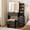 Black, variant on Rugerasy Vanity Dressing Table with 3 Color Adjustable Lights,Makeup Vanity Desk with Sliding Mirror, Girls Vanity Set with Stool,4 Compact Vanity Drawers,Power Outlet,Black