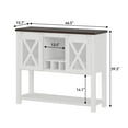 thumbnail image 2 of 46.5 In Sideboard Buffet Storage Cabinet, Farmhouse Wine Bar Cabinet with Wine Glass Rack & Sliding Barn Doors, Liquor Cabinet Bar Coffee Bar Cabinet for Home, Kitchen, Dining, Living Room, Gray, 2 of 7