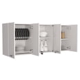 thumbnail image 6 of FM FURNITURE Yuma Wall Cabinet with Four Doors White Engineered Wood, 6 of 6