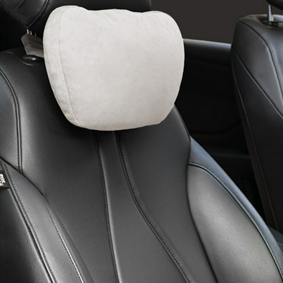 Lisbinx - Reposacabezas de coche de cuero y terciopelo, cojín para el cuello, para silla deportiva, cojín lumbar para asiento interior de coche, almohada para el cuello