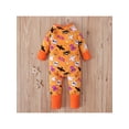 thumbnail image 3 of Newborn Baby Girl Boy Halloween Jumpsuit Pajamas Pumpkin Ghost Long Sleeve Zipper Onesie Romper Fall Winter Outfits, 3 of 7