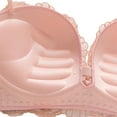 thumbnail image 6 of Fashion SMihono Full Coverage Push Up Bras for Women Sexy Sheer Balconette No Underwire Unlined Lace Bra Minimizer Bra for Petite Pink S, 6 of 9