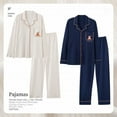 thumbnail image 2 of Pijamas de pareja Pijamas de primavera y otoño Pijamas de mujer de manga larga Ropa de hogar fresca para hombre y mujer, 2 of 4