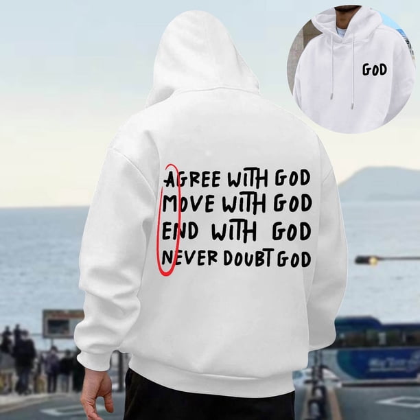 MHFRRA Sudadera Informal con Capucha para Hombre, de Manga Larga, con Diseño Estampado para Uso Diario, Cómoda Sudadera con Capucha para Otoño E Invierno Blanco