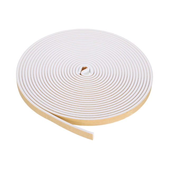 Cinta de Aislamiento de Espuma Uxcell, 5/8" x 13/64" x 32.8FT Tira de Sellado Autoadhesiva para Puertas, Insonorización de Ventanas y Sellado de Aire Acondicionado, Blanca