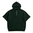 thumbnail image 6 of BVOFAR Waffle T Shirts for Men Comfort Quarter Zip Hooded Shirt Oversized Short Sleeve T-Shirt Comfortable Knit Basic Tees Golf Shirts Army Green M, 6 of 7