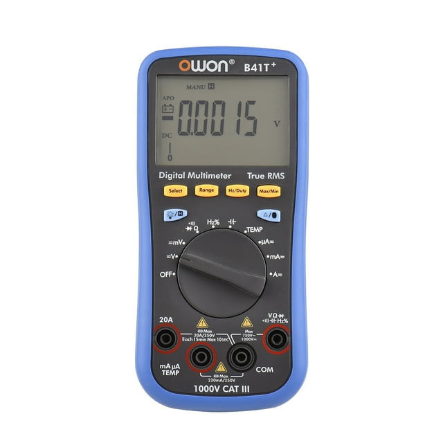 OWON Multimètre Numérique B41T+ avec Enregistrement hors Ligne 22000 Compte Vrai RMS Auto-ranging Testeur Électrique avec Rétro-Éclairage Écran LCD Courant Alternatif Courant Continu Mesure de la Tension Multifonction