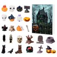 thumbnail image 2 of Spooky Halloween Decorations, Halloween Advent Calendar 2025, 24 Piece Halloween Blind Box, Mini Resin Figurines, 11X7X10 Inch 3D Haunted House Paper Advent Box with Ghost, Skull,, 2 of 9