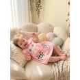 thumbnail image 4 of BemeyourBBs Toddler Baby Girl Summer Plaid Gingham Smocked Dress Baby Girls Football Dress Outfit Soccer Bow Embroidery Doll Collar Puff Short Sleeve Casual A Line Dress, 4 of 9