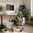 thumbnail image 3 of ZIATUBLES Computer Office Chair Cover Universal Soft Desk Rotating Slipcover Removable Washable Home Office Chair Protector Cover with Snap Button, L, Sunflower Butterfly, 3 of 7