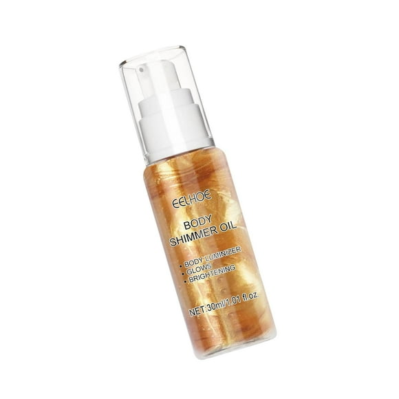 Walson Body Shimmer Oil Multipleuse Moisturizing Glitter Waterproof for Make up 30G Golden