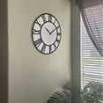 thumbnail image 2 of 24 Inch Thicken & Heavy Large Metal Wall Clocks for Living Room Decor Large Decorative Clock Oversized,Big Roman Numeral Non Ticking, 2 of 9