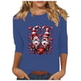 thumbnail image 1 of Staron Liquidation Chemises de la Saint-Valentin Femmes Manches 3/4 Col Rond Blouses Cadeaux de la Saint-Valentin Hauts Habillés Décontractés Chemises à Imprimé Cœur, 1 of 4