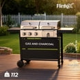 thumbnail image 6 of Propane Gas and Charcoal Grill Combo, Dual Fuel Outdoor BBQ Grill Stainless Steel Lids for Patio Garden Picnic Backyard Barbecue Cooking, Silver, 6 of 6