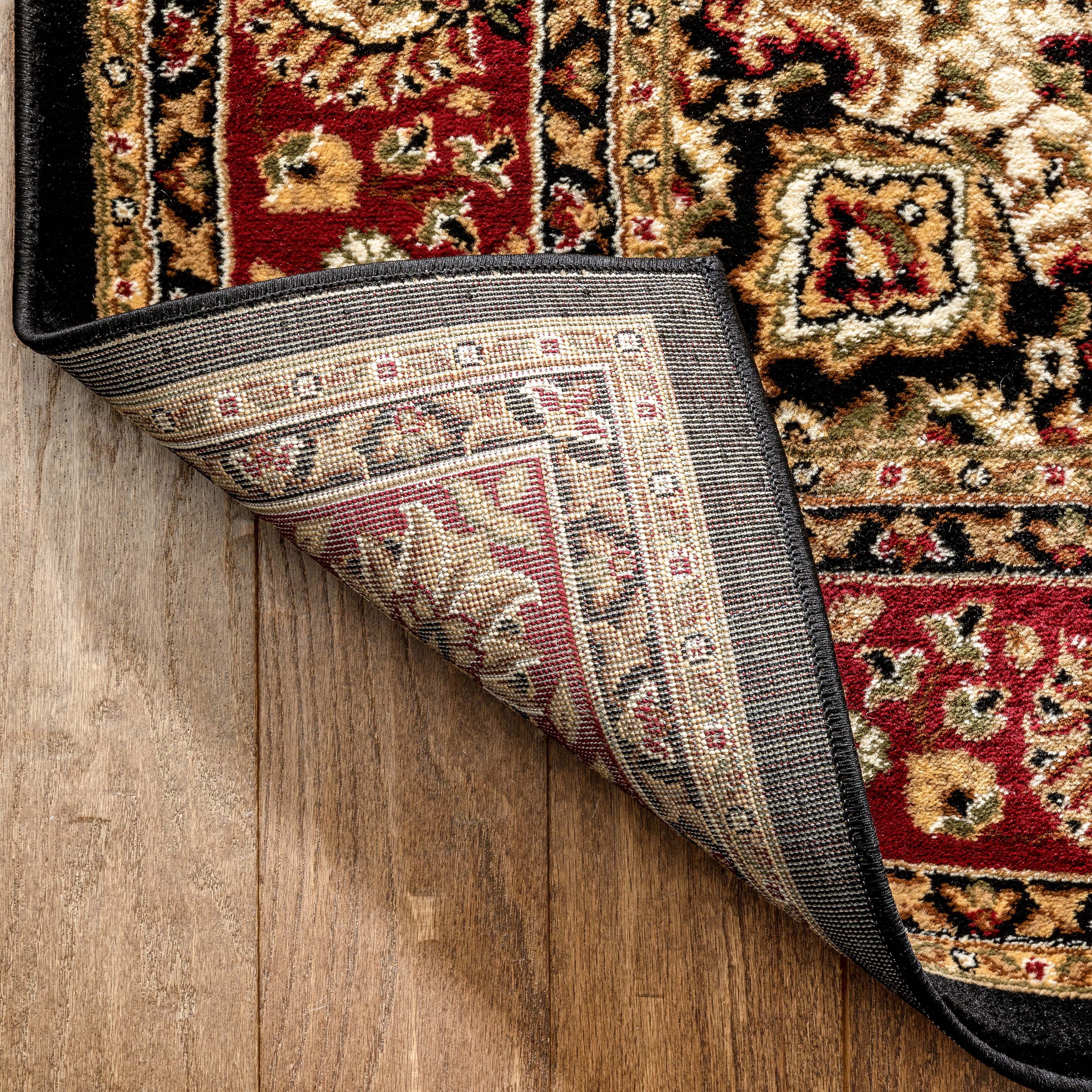 Well Woven Barclay Medallion Kashan Traditional Oriental Persian Black 3'11'' x 5'3'' Area Rug