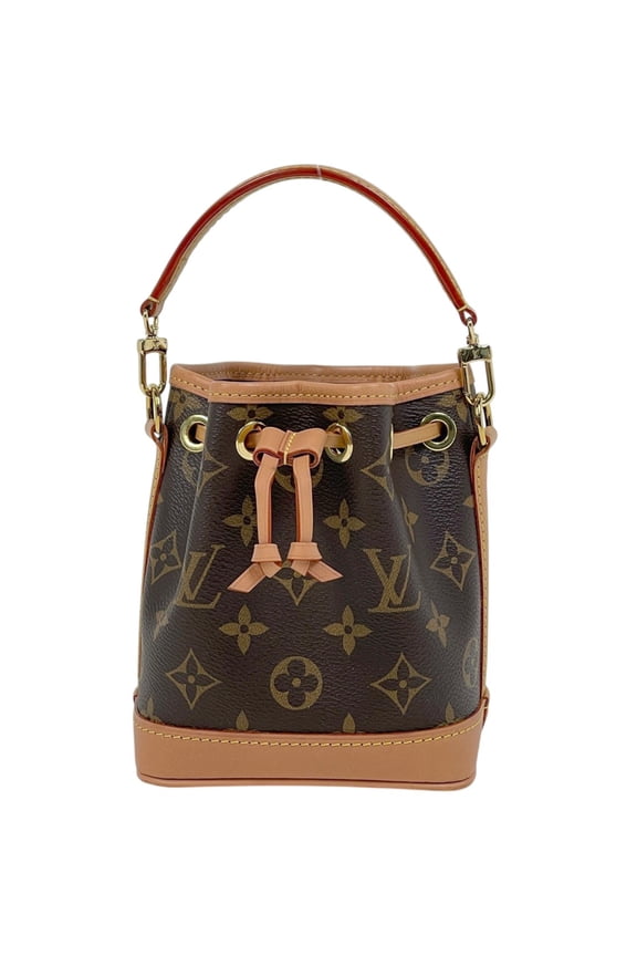 Pre-Owned Louis Vuitton Nano Noe 2-Way Shoulder Bag, Monogram Brown, M81266, Women's