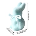 thumbnail image 2 of Easter Flocked Bunny Decor, Pastel Plush Bunnies with Satin Bows, Spring Tabletop & Garden Ornaments for Easter Party, Home Decor & Gifting, 2 of 6