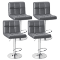 thumbnail image 2 of Furmax Adjustable Armless Swivel Mid-Back Bar Stools, Gray (Set of 4), 2 of 9