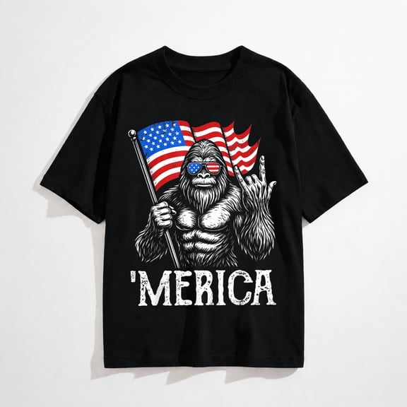 Merica Rock American Flag Patriotic 4th of July T-Shirt
