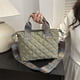 thumbnail image 2 of Bolso de mano con cinturón ancho para mujer, bolsa de hombro de algodón espacial con rombos, gran capacidad, combina con todo, para compras, Otoño e Invierno, 2 of 5