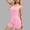 Pink, variant on Cxenplz Women Workout Seamless Jumpsuit Yoga Ribbed Bodycon One Piece Spaghetti Strap Shorts Romper