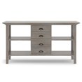 thumbnail image 4 of SIMPLIHOME Redmond SOLID WOOD 54 inch Wide Rustic Console Sofa Table in Distressed Grey with Storage, 4 Drawers and 4 Shelves, for the Living Room Entryway and Bedroom, 4 of 5