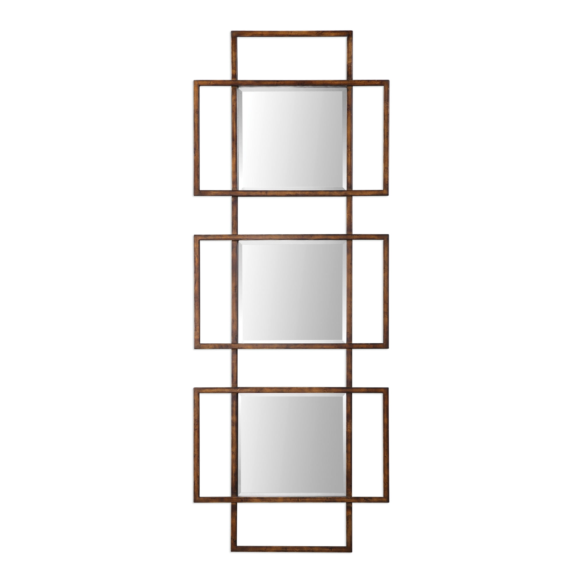 Uttermost 09253 Tribus 27" Wide Rectangular Framed Beveled Mirror By Grace F - Bronze