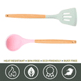 thumbnail image 3 of Kitchen Utensils Silicone Set, Heat Resistant Cookware with Wooden Handle, Non-Stick Cooking Utensil, 3 of 5