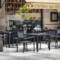 thumbnail image 4 of Flash Furniture Harris Set of 2 Commercial Indoor/Outdoor Stacking Club Chairs with Black Poly Resin Slatted Backs and Seats, 4 of 13
