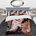 thumbnail image 2 of Designart "Chromatic Agate in Pink and Black I" Abstract Bedding Covert Set - Modern Pink Transitional Bed Set With 1 Sham, 2 of 6